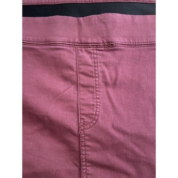 DENIM & CO 5XL Comfy Knit Pull-on Burgundy Denim w/ Black Velvet Stipe NEW (B9) - Picture 3 of 7